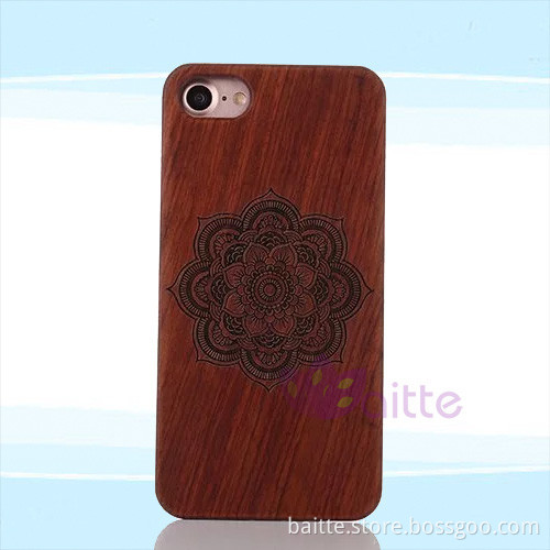 support OEM design encarving wood peice Customied wood carving case for iPhone 7 puls